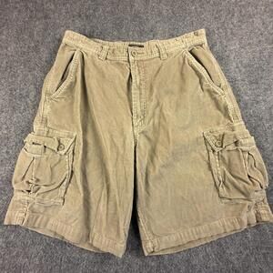 Bass Khaki Corduroy Cargo‎ Shorts Size 33 #1647